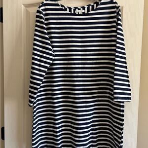 Striped Navy and White Mini Dress - Casual Breton Style